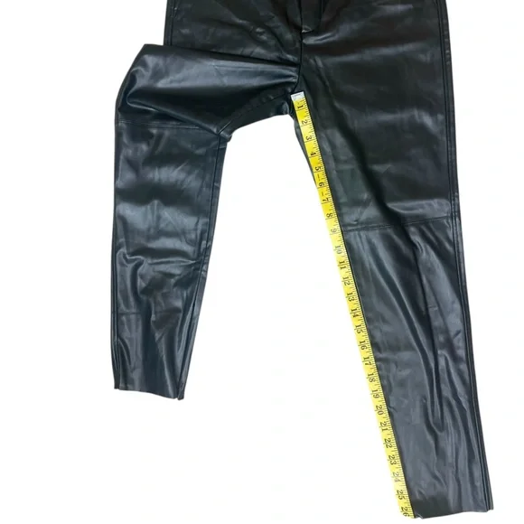 EUC Zara Black Faux Leather High-Waist Ankle Zip Pants - Picture 7 of 13